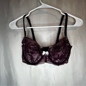 BODY BY VICTORIA,Victoria's Secret - Unlined Underwire Demi Bra, purple lace 32D